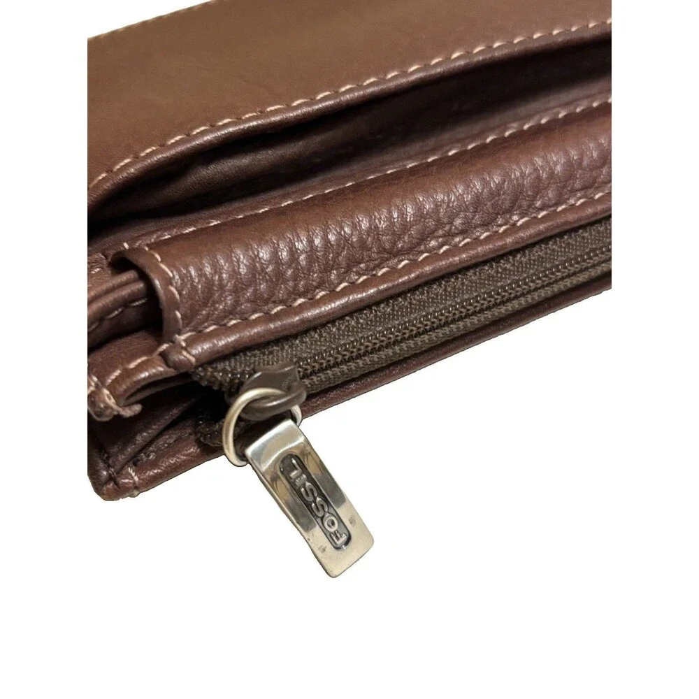Fossil Leather Crossbody Wallet Bag